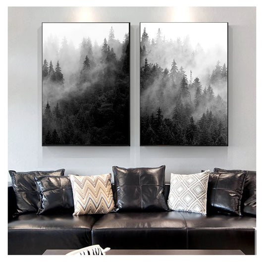 Foggy Forest Painting