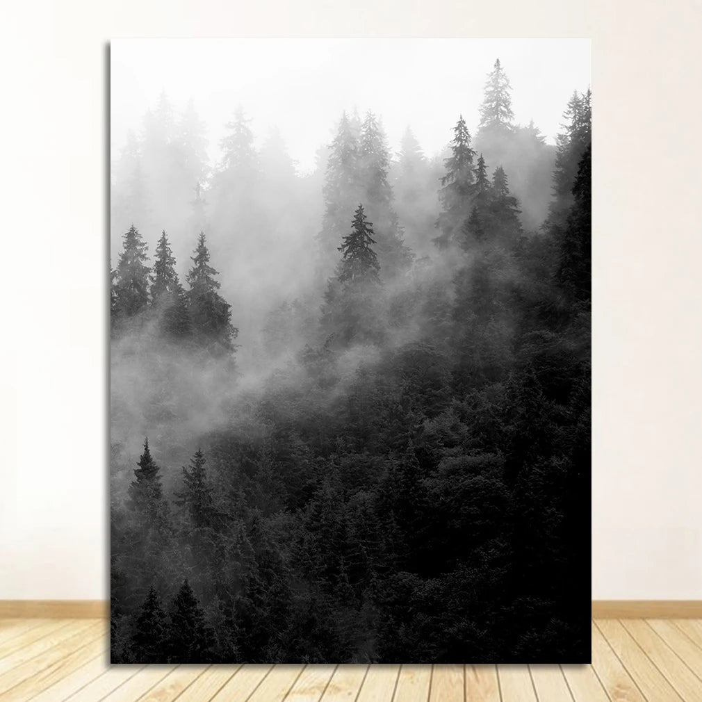 Foggy Forest Painting