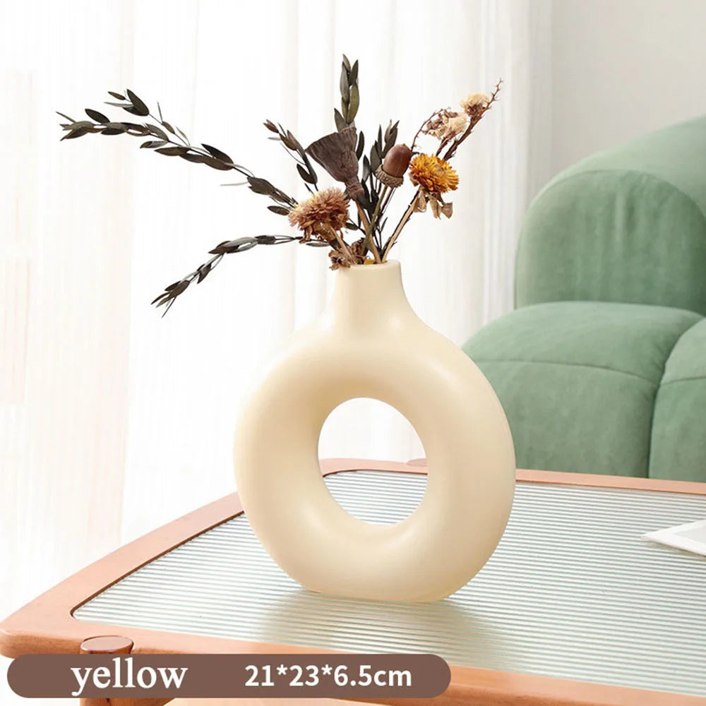 Black Circle Flower Vase