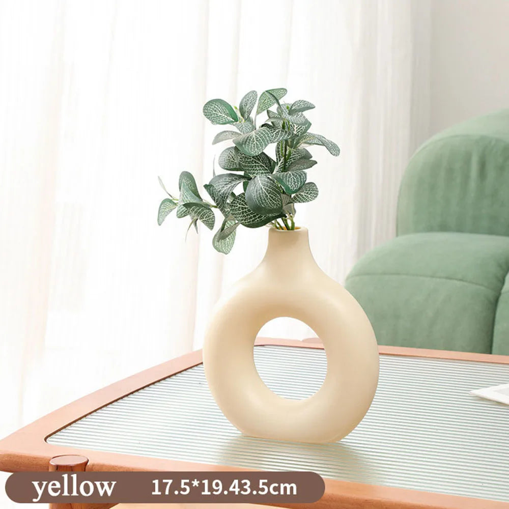 Black Circle Flower Vase